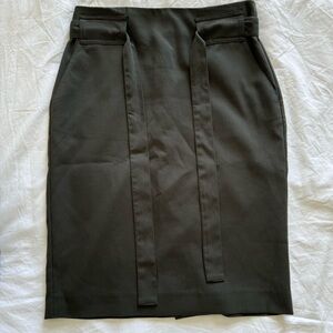 Banana Republic Olive green tie pencil skirt